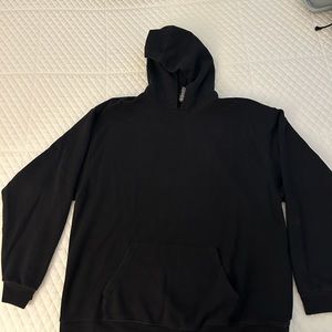 Skims Cotton Fleece Oversized Hoodie. Black. Medium.